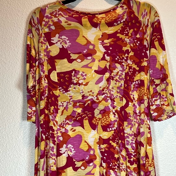 Vintage Canari Cowl Neck Maxi Dress | XL Stretch Floral Boho Lightweight Rayon - Picture 2 of 7